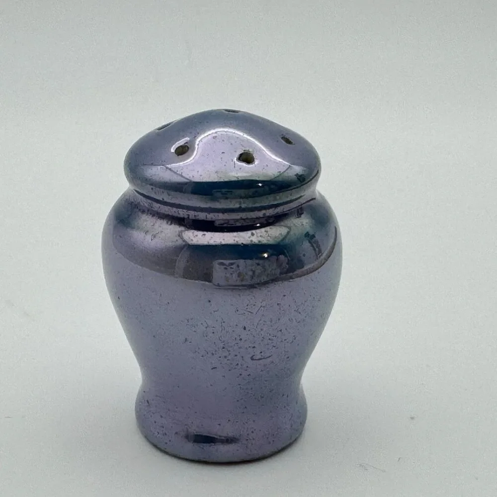 Vintage Iridescent Purple Lusterware Ceramic Salt Shaker Made in Japan